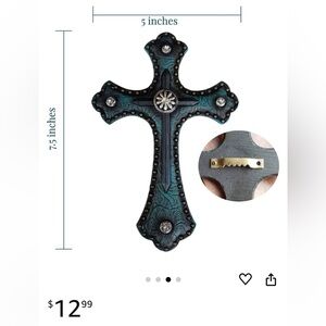 Mardel Western Wall Cross, Turquoise Resin, 7.5 x 5 inches